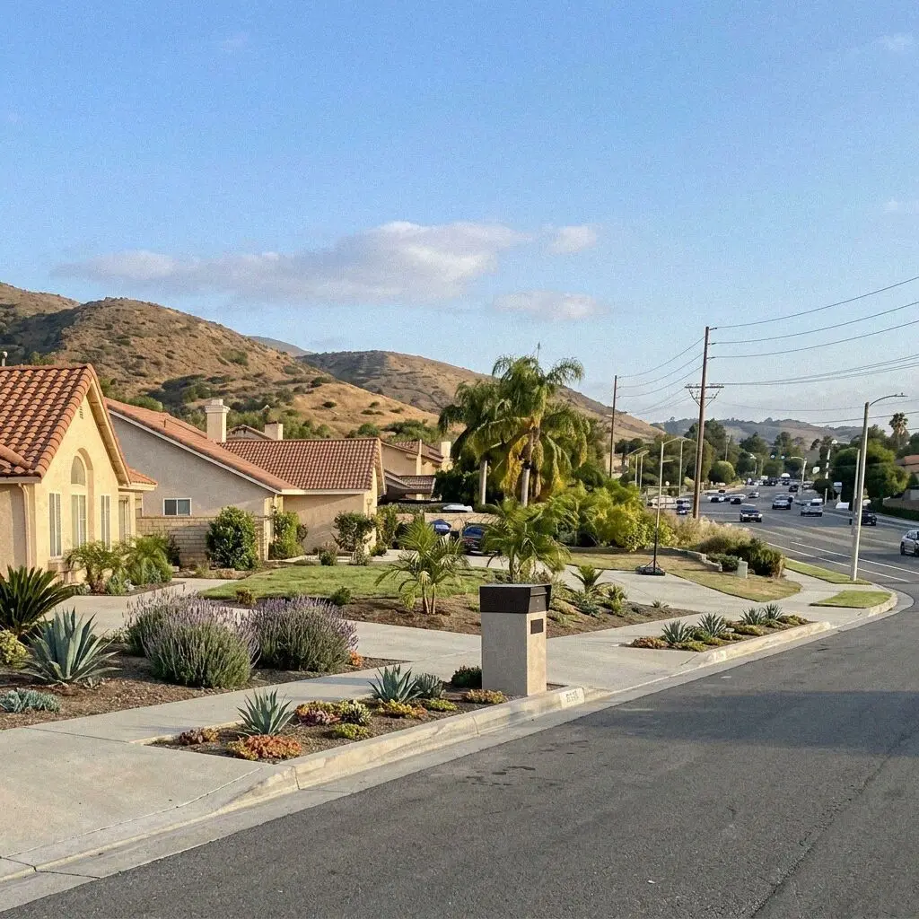 Postwar single-story homes on a Mesa del Mar street in Costa Mesa